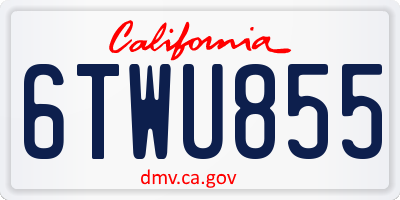 CA license plate 6TWU855