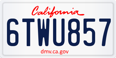 CA license plate 6TWU857