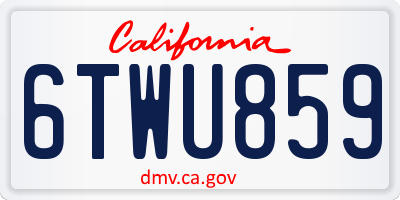 CA license plate 6TWU859