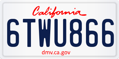 CA license plate 6TWU866