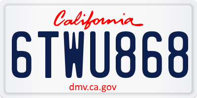 CA license plate 6TWU868