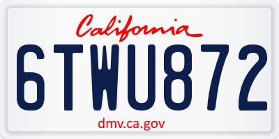 CA license plate 6TWU872