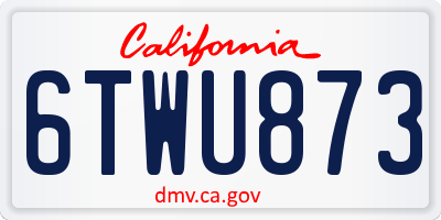 CA license plate 6TWU873