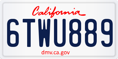 CA license plate 6TWU889