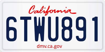 CA license plate 6TWU891