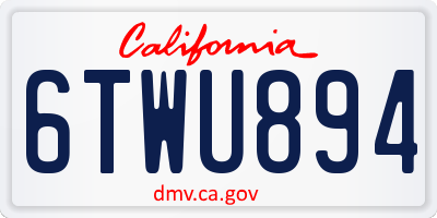 CA license plate 6TWU894