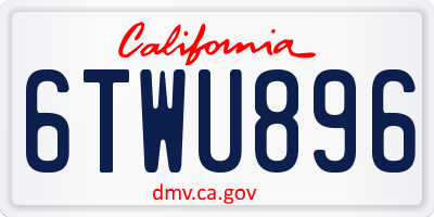 CA license plate 6TWU896