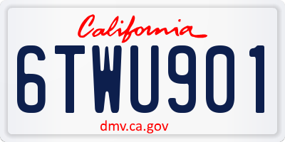 CA license plate 6TWU901