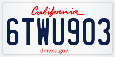 CA license plate 6TWU903
