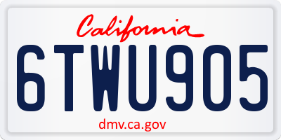 CA license plate 6TWU905