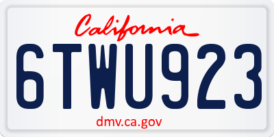 CA license plate 6TWU923