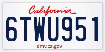 CA license plate 6TWU951