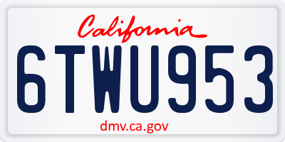 CA license plate 6TWU953