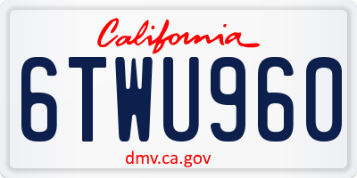 CA license plate 6TWU960