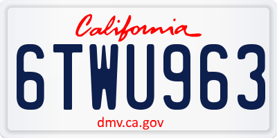 CA license plate 6TWU963