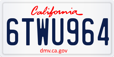 CA license plate 6TWU964