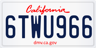 CA license plate 6TWU966
