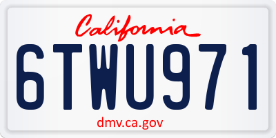 CA license plate 6TWU971