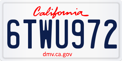 CA license plate 6TWU972