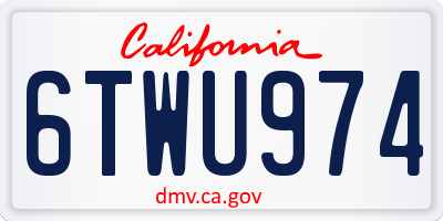 CA license plate 6TWU974