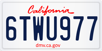 CA license plate 6TWU977