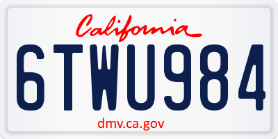 CA license plate 6TWU984