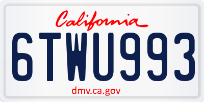 CA license plate 6TWU993