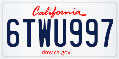 CA license plate 6TWU997