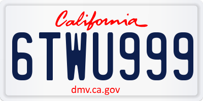CA license plate 6TWU999