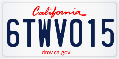 CA license plate 6TWV015