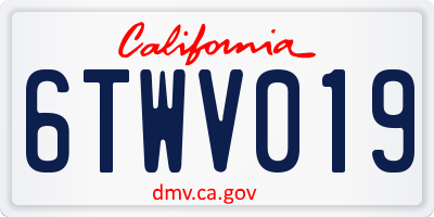CA license plate 6TWV019