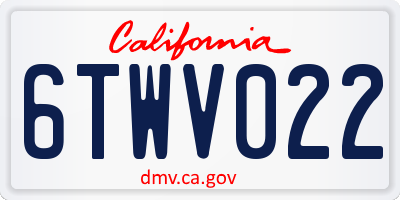 CA license plate 6TWV022
