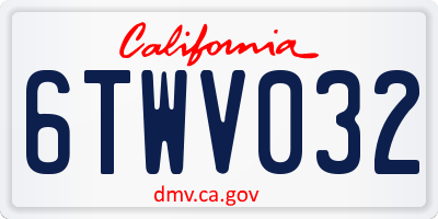 CA license plate 6TWV032