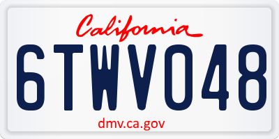 CA license plate 6TWV048