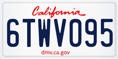 CA license plate 6TWV095