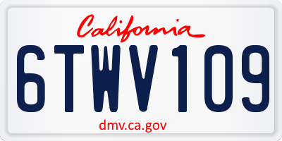 CA license plate 6TWV109