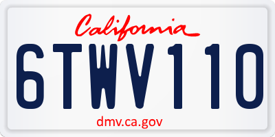 CA license plate 6TWV110