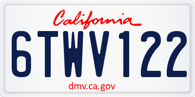 CA license plate 6TWV122