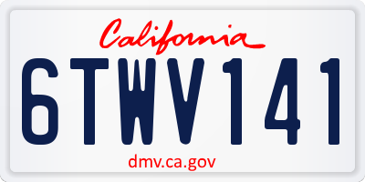 CA license plate 6TWV141