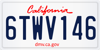 CA license plate 6TWV146