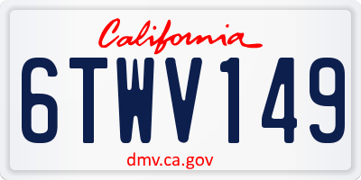 CA license plate 6TWV149