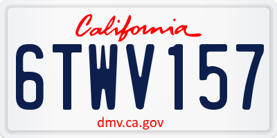 CA license plate 6TWV157