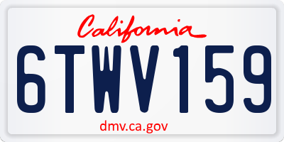 CA license plate 6TWV159