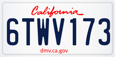 CA license plate 6TWV173