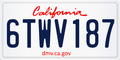 CA license plate 6TWV187