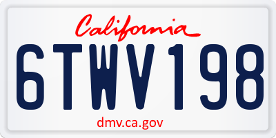 CA license plate 6TWV198