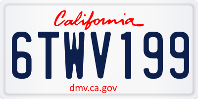 CA license plate 6TWV199