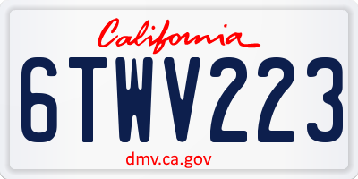 CA license plate 6TWV223