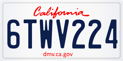 CA license plate 6TWV224
