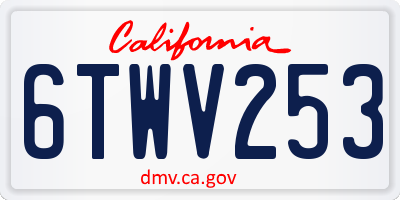 CA license plate 6TWV253